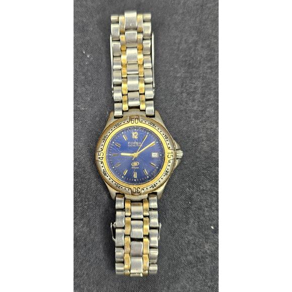 FOSSIL Men's Analog WristWATCH 100 Meters Blue Date Stainless Steel As Is - Picture 3 of 8